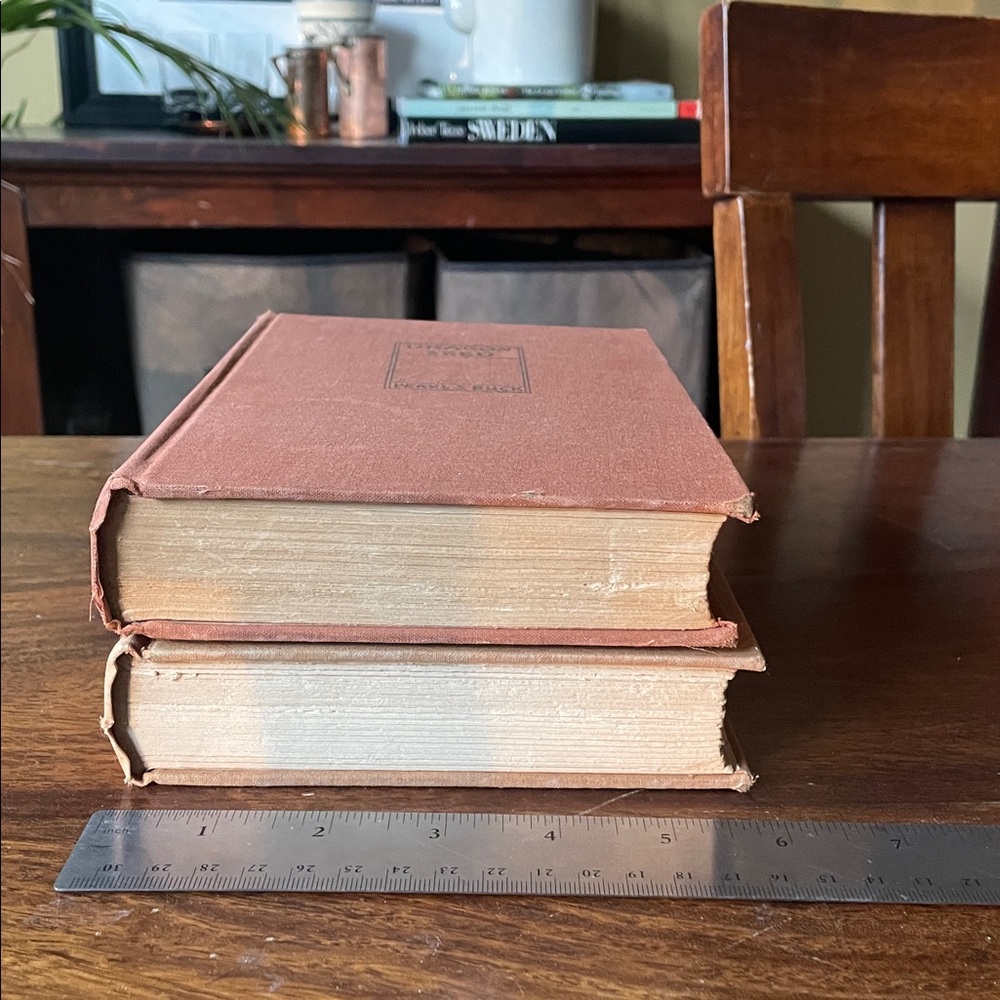 2 PEARL S BUCK Vintage Distressed Books Fighting Angel + Dragon Seed - Picture 2 of 14